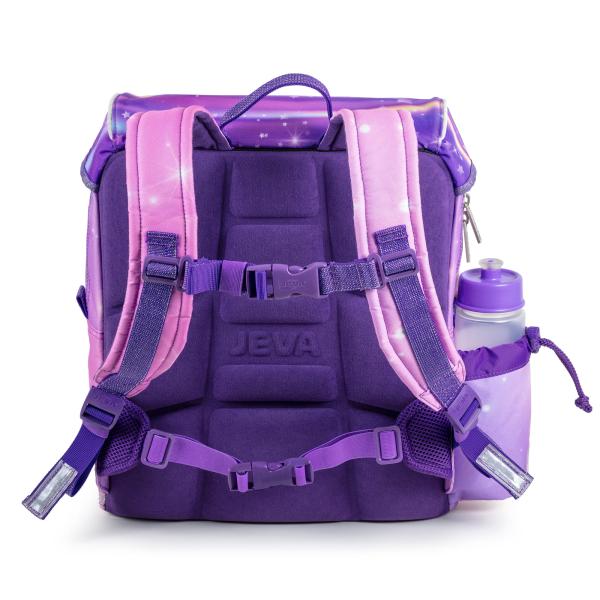 lyserød skoletaske med ergonomisk ryg