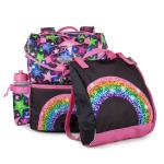 Skoletaske med stjerner og regnbue