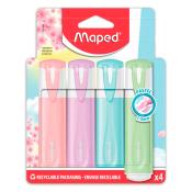 Highlighter sæt peach/pink/blue/green