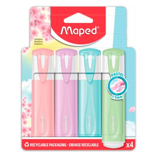 Highlighter sæt peach/pink/blue/green