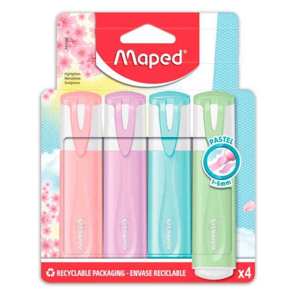 Highlighter sæt peach/pink/blue/green