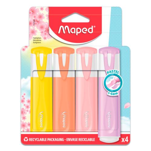 Highlighter sæt yellow/orange/peach/pink