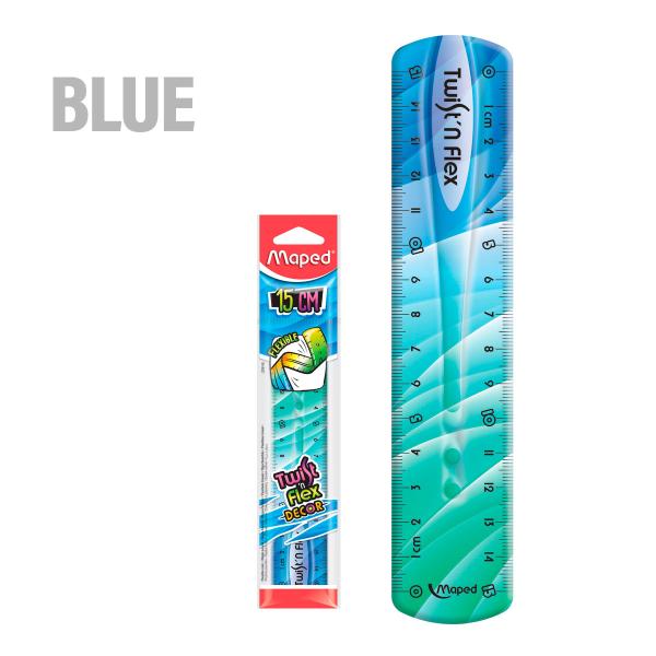 lineal 15 cm blue - til børn