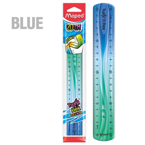 metrisk lineal 20 cm blue