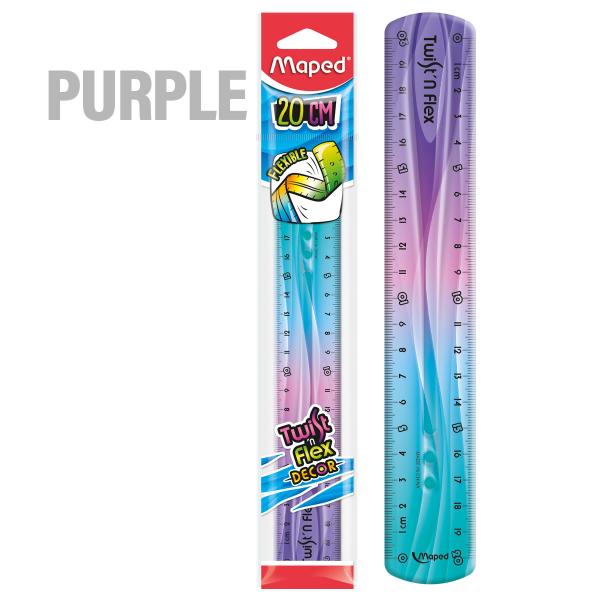 lineal 20 cm purple - til børn
