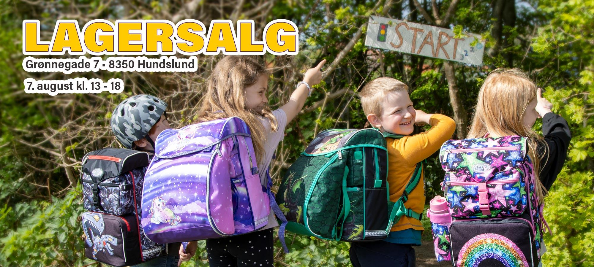 lagersalg af skoletasker