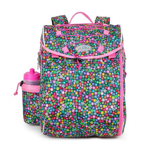 skoletaske med blomstereng