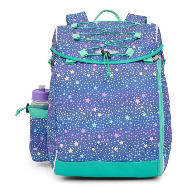 Skoletaske med havfruemønster og regnbue