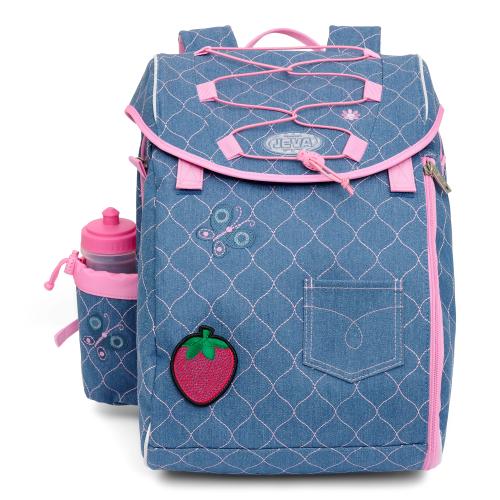 Skoletaske med denim-quilt