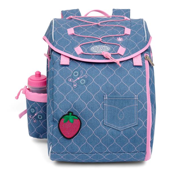 Skoletaske med denim-quilt