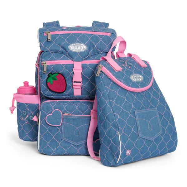 Skoletaskesæt med gymnastiktaske og drikkedunk